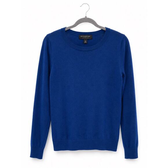 Banana Republic Tops - Banana Republic Forever Sweater XS Blue Merino Blend Crew Neck Lightweight Knit